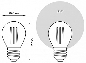 Лампа светодиодная Gauss 1058 E27 5Вт 4100K 105802205-D