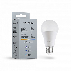 Лампа светодиодная с управлением через Wi-Fi Voltega Wi-Fi bulbs E27 9Вт 2700-6500K VG-A60E27cct-WIFI-9W