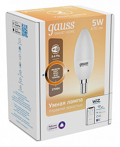 Лампа светодиодная с управлением через Wi-Fi Gauss Smart Home E14 5Вт 2700K 1100112