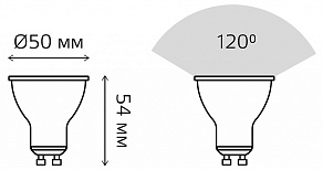 Лампа светодиодная Gauss Софит GU10 5.5Вт 3000K 13616