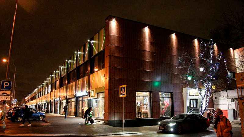 Торговый центр “Клевер”, г. Москва – архитектурное освещение