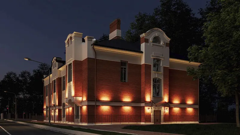 Историческое здание на ул. Уткина 40, г. Москва – архитектурное освещение