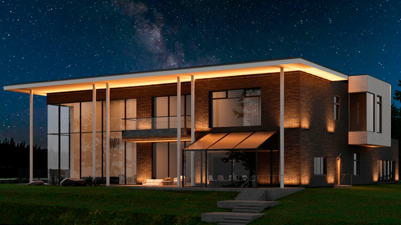 Загородный дом в Дарьино, Московская область – архитектурное освещение