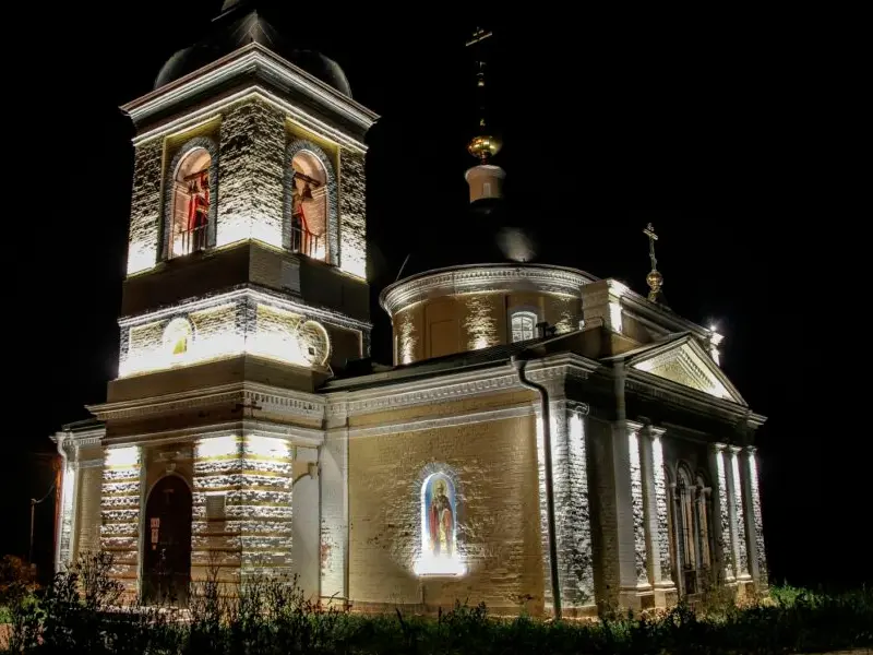 Воскресенская церковь, деревня Воскресенское, Московская область – архитектурное освещение