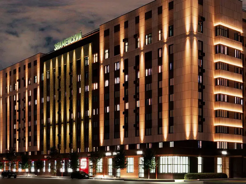 Жилой комплекс «Знаменский», г. Ханты-Мансийск – архитектурное освещение