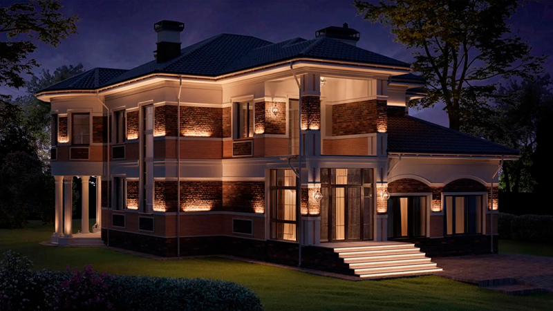 Частный дом в КП “Мэдисон Парк”, Московская область – архитектурное освещение