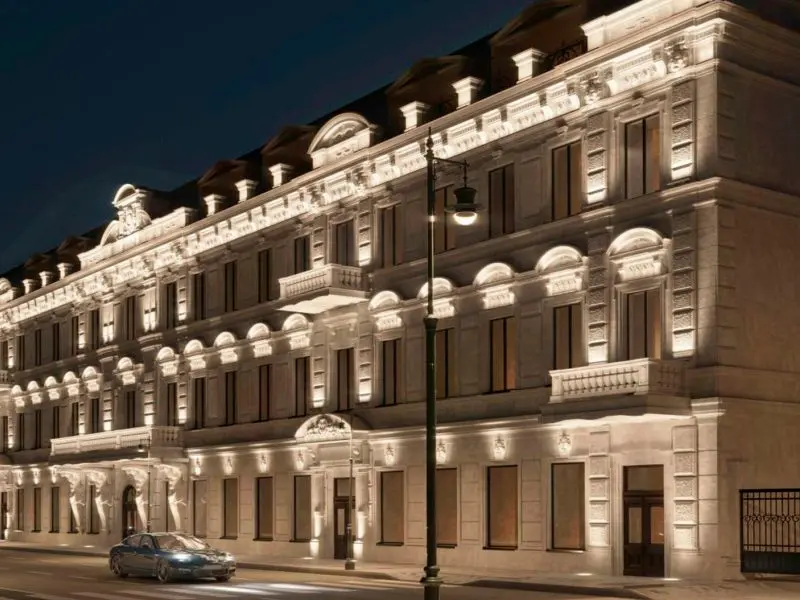 Дом с Атлантами, г. Москва – архитектурное освещение