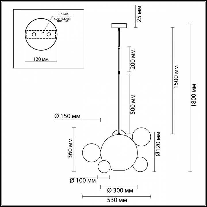 Купить Подвесной светильник Odeon Light Bubbles 4640/12LB от Odeon ...