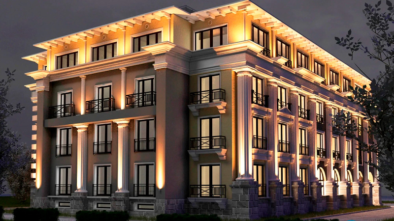 Жилой дом “Palazzo Imperiale”, г. Москва – архитектурное освещение