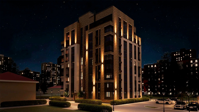 Жилой комплекс «Пушкин», г. Канаш – архитектурное освещение