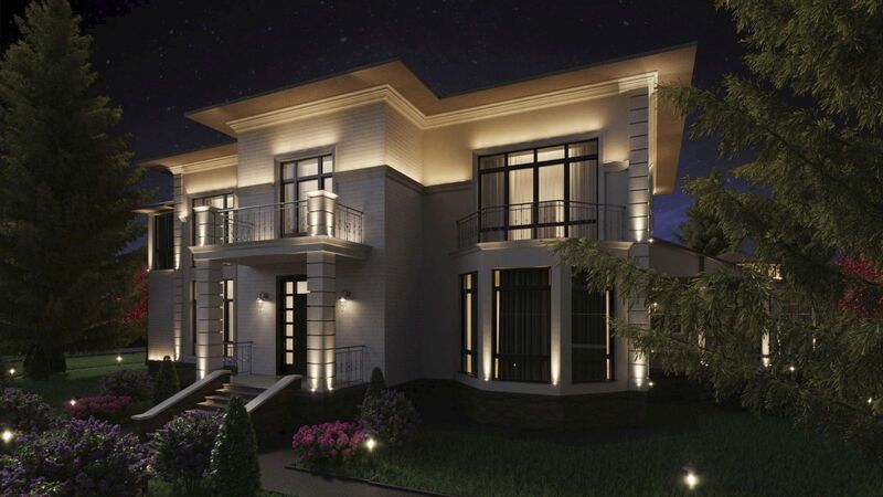 Частный дом в Новоглаголево, Московская область – архитектурное освещение