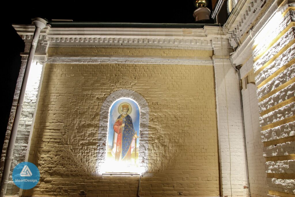 Воскресенская церковь, деревня Воскресенское, Московская область – архитектурное освещение