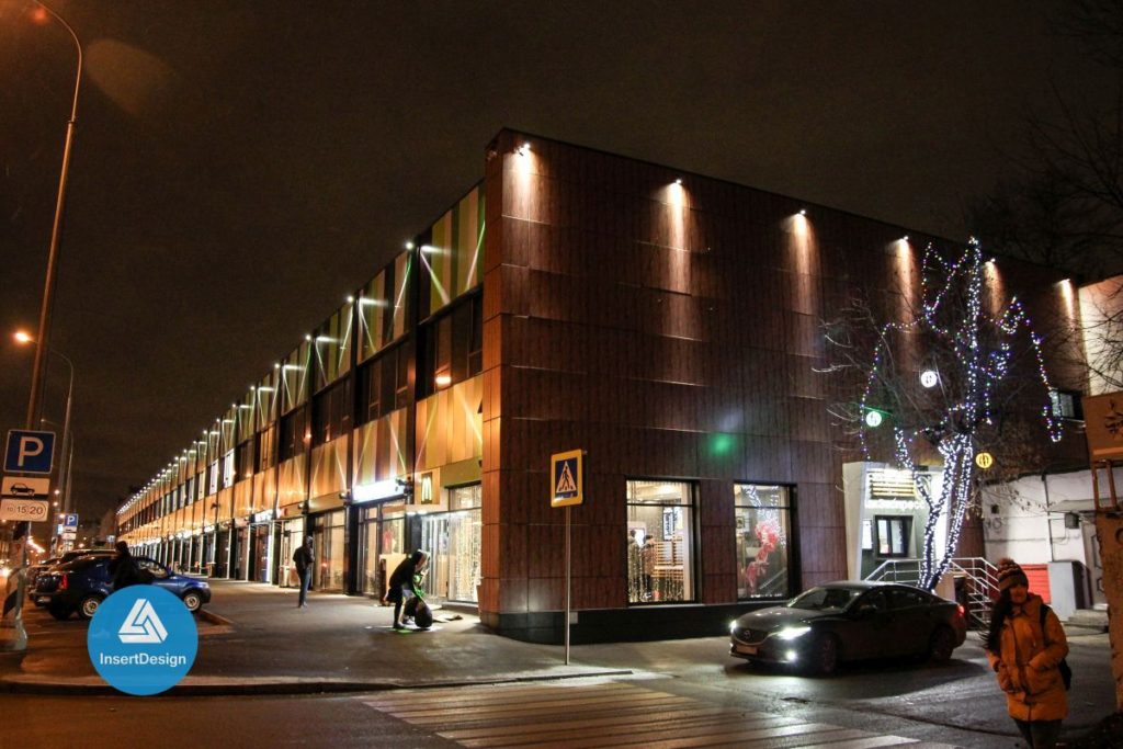 Торговый центр “Клевер”, г. Москва – архитектурное освещение
