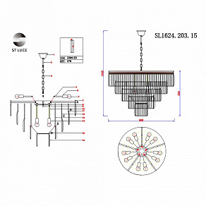Подвесная люстра ST-Luce Ercolano SL1624.203.15
