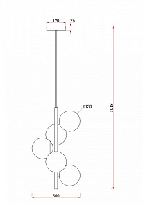 Люстра на штанге Freya Zing FR5199PL-05BS1