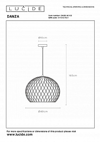 Подвесной светильник Lucide Danza 21428/40/02