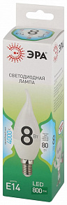 Лампа светодиодная Эра Green Line E14 8Вт 4000K LED BXS-8W-840-E14 GL