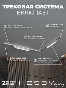 Комплект трековый Hesby Lighting Skylite №1 HSBL_kompl_S001_NL2W3K