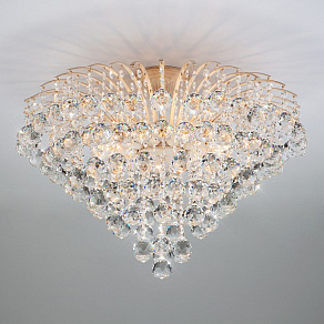 Потолочная люстра Eurosvet Ostiniya 3299/9 белый с золотом/прозрачный хрусталь Strotskis