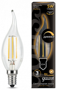 Лампа светодиодная Gauss 1048 E14 5Вт 2700K 104801105-D