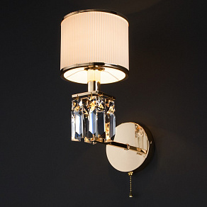 Бра Eurosvet Zaffiro 10129/1 золото/прозрачный хрусталь Strotskis (10099/1)