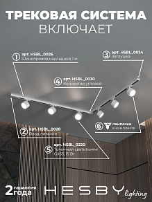 Комплект трековый Hesby Lighting Skylite №1 HSBL_kompl_S013_NL2W4K