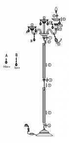 Торшер Globo Dunja 64104-4S