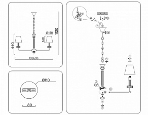 Подвесная люстра Ambrella Light LH LH71023