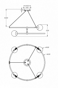 Подвесной светильник Maytoni Balance MOD317PL-04B