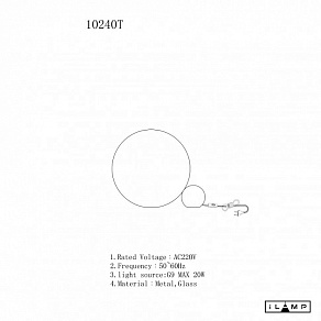 Настольная лампа декоративная iLamp Mono 10240T/1-D250 WH-GL