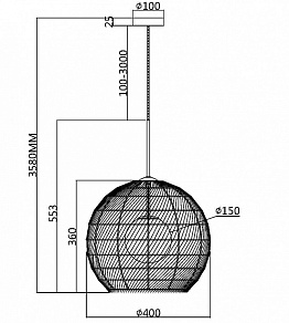 Подвесной светильник Maytoni CANE MOD204PL-01B