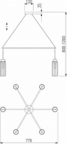 Подвесная люстра Eurosvet Gilian 60163/6 латунь