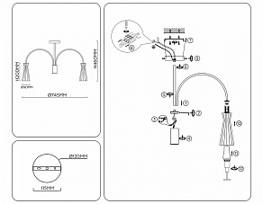 Люстра на штанге Ambrella Light LH LH55703