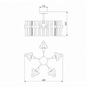 Люстра на штанге Eurosvet Spada 70116/5 черный