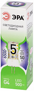 Лампа светодиодная Эра Green Line G4 5Вт 6500K LED G4-JC-5W-865-12V GL