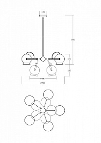 Люстра на штанге Vele Luce Giuseppe VL2084L05