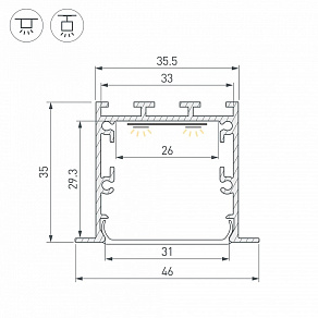 Профиль встраиваемый Arlight LINIA 059365
