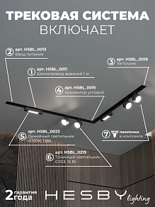 Комплект трековый Hesby Lighting Skylite №1 HSBL_kompl_S014_VL2B4K