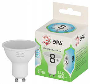 Лампа светодиодная Эра Green Line GU10 8Вт 4000K LED MR16-8W-840-GU10 GL