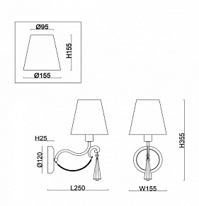 Бра Freya Madeline FR2019WL-01BS