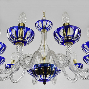 Подвесная люстра Bohemia Ivele Crystal Ivele Crystal 1 1308/10/240 G Cl/Clear-Blue/H-1H
