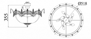 Люстра на штанге Maytoni Versailles DIA585-PT50-WG