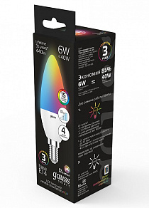 Лампа светодиодная Gauss 406 E14 6Вт 3000-6500K 103101406