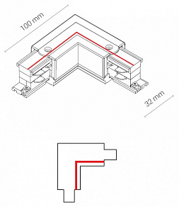 Соединитель угловой L-образный для треков Nowodvorski Ctls Power 8228