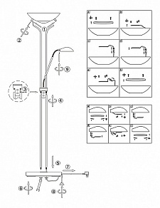 Торшер с подсветкой Globo Leonas 59040