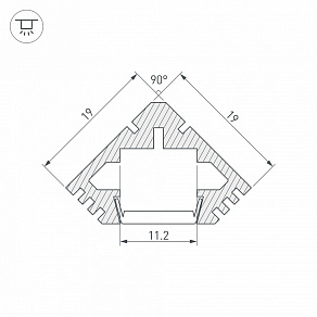 Профиль накладной угловой внутренний Arlight PDS45-T-3000 ANOD 018961