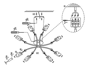 Люстра на штанге Globo Yale 56447-8