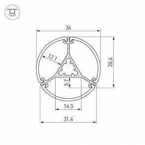 Профиль подвесной Arlight ROUND 050250