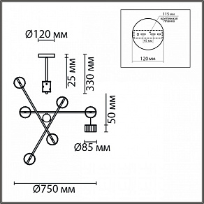 Люстра на штанге Lumion Karina 8241/6C