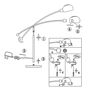 Настольная лампа офисная Globo Seymour 58228-1T